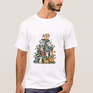 Grappige Kitten Kerstboom Kat Huisdier Dierenliefh T-shirt