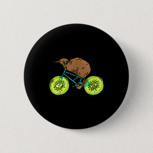 Grappige Kiwi Biker Fietscadeau Nieuw-Zeeland Ronde Button 5,7 Cm