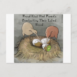 Grappige Kiwi Vogels die hun Fruit Verzorgen Briefkaart