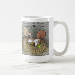Grappige Kiwi Vogels die hun Fruit Verzorgen Koffiemok