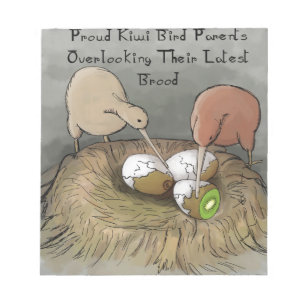 Grappige Kiwi Vogels die hun Fruit Verzorgen Notitieblok