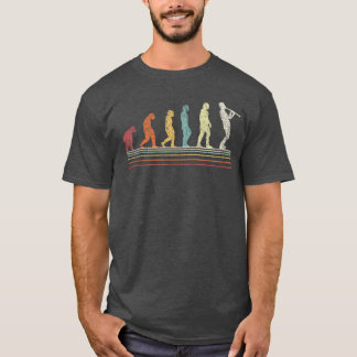 Grappige klarinetspeler evolutie muzikant retro vi t-shirt