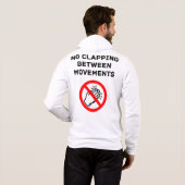 Grappige Klassieke Muziek Regel GEEN APPLAUS Zwart Hoodie (Achterkant volledig)