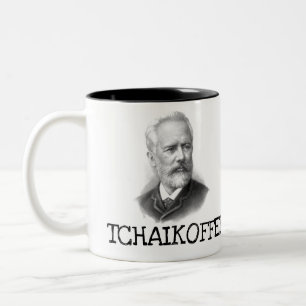 Grappige klassieke muziek Tsjaikovski pianoleraar Tweekleurige Koffiemok