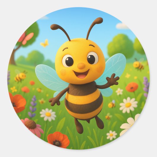 Grappige kleine hommel sticker (Voorkant)