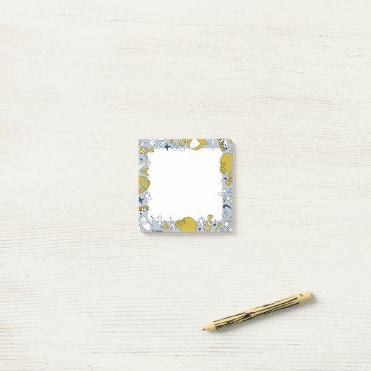 Grappige Kleine School Dingen op Post-it® Notes (Op bureau)