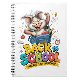 Grappige Kleine Zwijn Superkracht Vibe Notitieboek