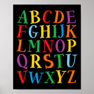 Grappige Kleur Letters Alfabet Leer Abcs Kleutersc Poster
