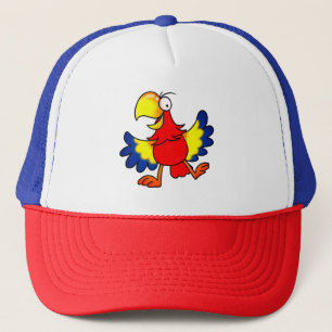 Grappige Kleurrijke Cartoon Papegaai Vogel Trucker Pet