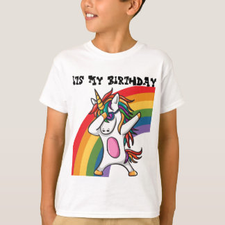 Grappige kleurrijke Dabbing Eenhoorn kinderkleding T-shirt