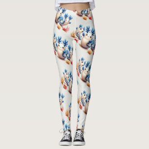 Grappige kleurrijke dansende naaktslakken en koral leggings