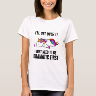 Grappige Kleurrijke Dramatische Eenhoorn Drama T-shirt