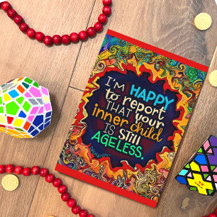 Grappige kleurrijke gelukkige verjaardag nooit vol kaart