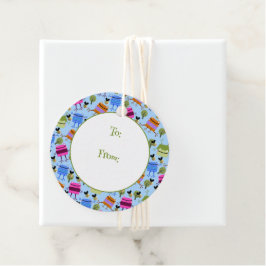 Grappige Kleurrijke Kikkers en Hommels Bedankjes Labels