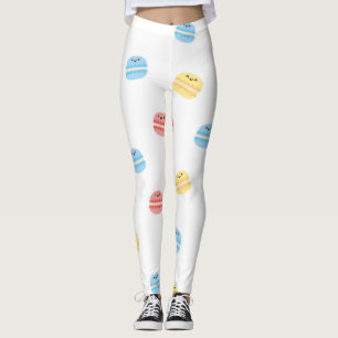 Grappige Kleurrijke Macarons Franse Gebak Leggings