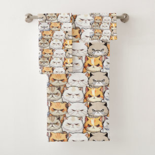 Grappige Kleurrijke Moody Cats Kitten huisdier Pat Bad Handdoek
