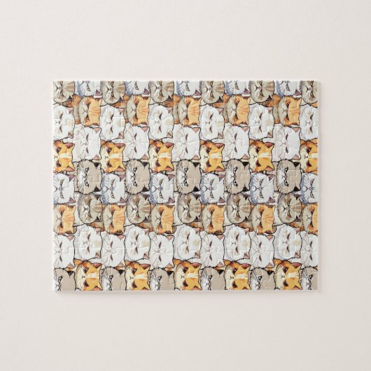 Grappige Kleurrijke Moody Cats Kitten huisdier Pat Legpuzzel (Horizontaal)