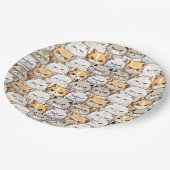 Grappige Kleurrijke Moody Cats Kitten huisdier Pat Papieren Bordje (Gekanteld)