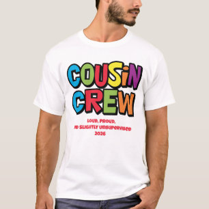 Grappige Kleurrijke Neef Neef Crew Familie Reünie T-shirt