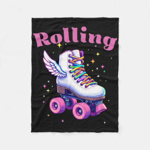 Grappige Kleurrijke Roller Skate Vaardigheden Stra Fleece Deken