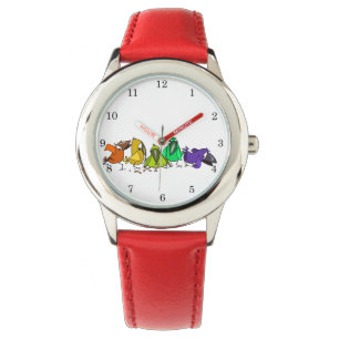 Grappige kleurrijke vogels horloge