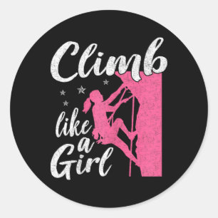 Grappige Klimliefhebber Grafisch Voor Vrouwen En M Ronde Sticker