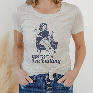 Grappige Knoop Vandaag Brei ik Retro Vintage Tri-Blend Shirt