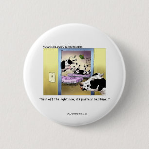Grappige Knoppen: Koeien: Pasteur Bedtijd Ronde Button 5,7 Cm