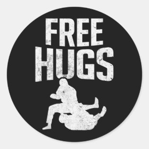 Grappige knuffels van Jiu Jitsu Braziliaans BJJ MM Ronde Sticker