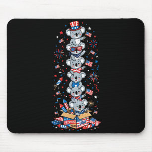Grappige Koala Amerikaanse Vlag Memorial Day 4 jul Muismat