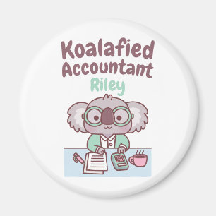 Grappige Koalafied Boekhouder Schattige Koala Beer Magneet