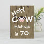 Grappige Koe 70ste verjaardag Kaart (Staand voorkant)