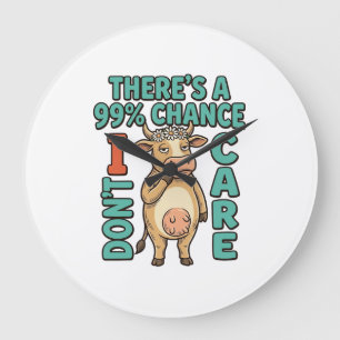 Grappige Koe 99% Kans Dat Het Me Niet Kan Schelen Grote Klok