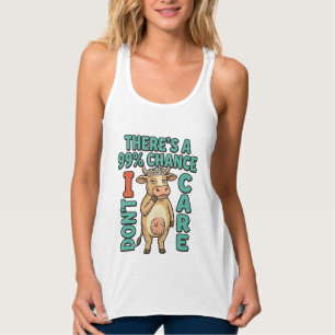 Grappige Koe 99% Kans Dat Het Me Niet Kan Schelen Tanktop