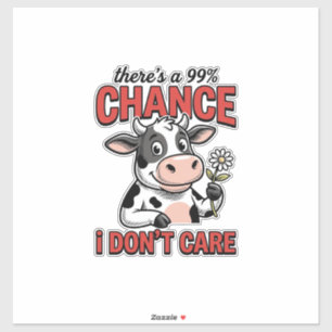 Grappige Koe Chance Dat Me Niet Kan Schelen Vintag Sticker