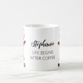Grappige Koe Die Koffie Drinkt Typografie Koffiemok (Center)
