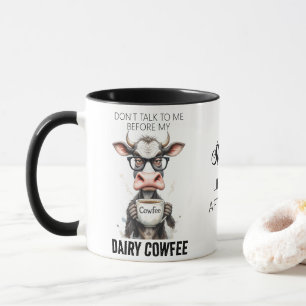 Grappige Koe Drink koffietypografie Mok