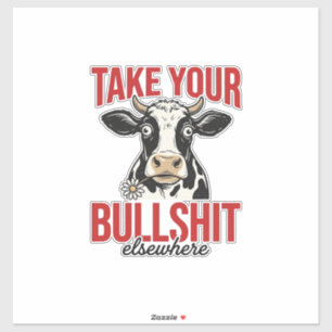 Grappige Koe Elders Vintage Shirt Ontwerp_ Sticker