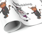 Grappige Koe en Bull Wedding Cadeaupapier (Rol Hoek)