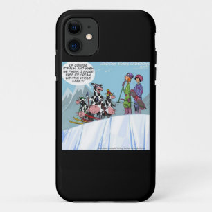 Grappige Koe Familie Sneeuwschaatsen iPhone5 Hoes