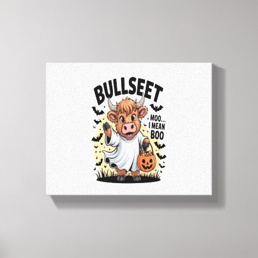 Grappige Koe Halloween Canvas Afdruk (Voorkant)