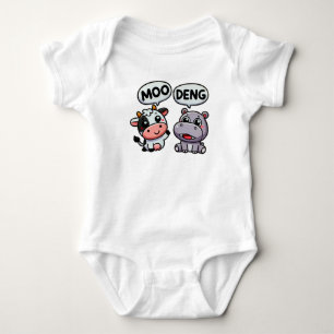 Grappige Koe & Hippo Duo – Moo Deng Romper