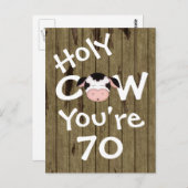 Grappige Koe, je bent 70 jaar Briefkaart (Voorkant / Achterkant)
