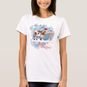 Grappige Koe liefhebbers Christmas North Pole T-shirt (Voorkant)
