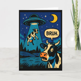 Grappige Koe Meme Ufo Alien Dierenpark Jongens Mei Kaart