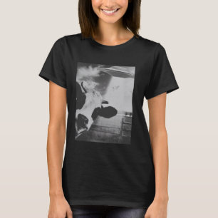 Grappige Koe Selfie met UFO Buitenaardse Wezens T-shirt