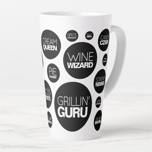 Grappige Koe Spots Cook Chef Job Titels Latte Mok (Rechterhoek)