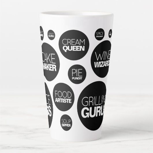 Grappige Koe Spots Cook Chef Job Titels Latte Mok (Voorkant)