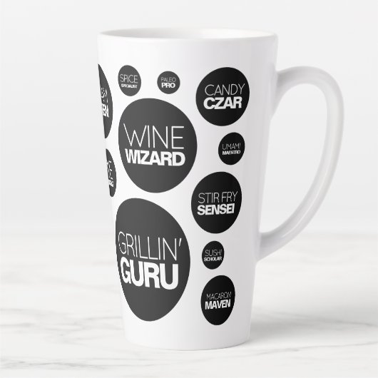 Grappige Koe Spots Cook Chef Job Titels Latte Mok (Rechts)