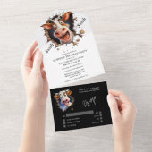 Grappige koe verrassingsfeestje pensioen afstudere all in one uitnodiging (Afscheurbaar)